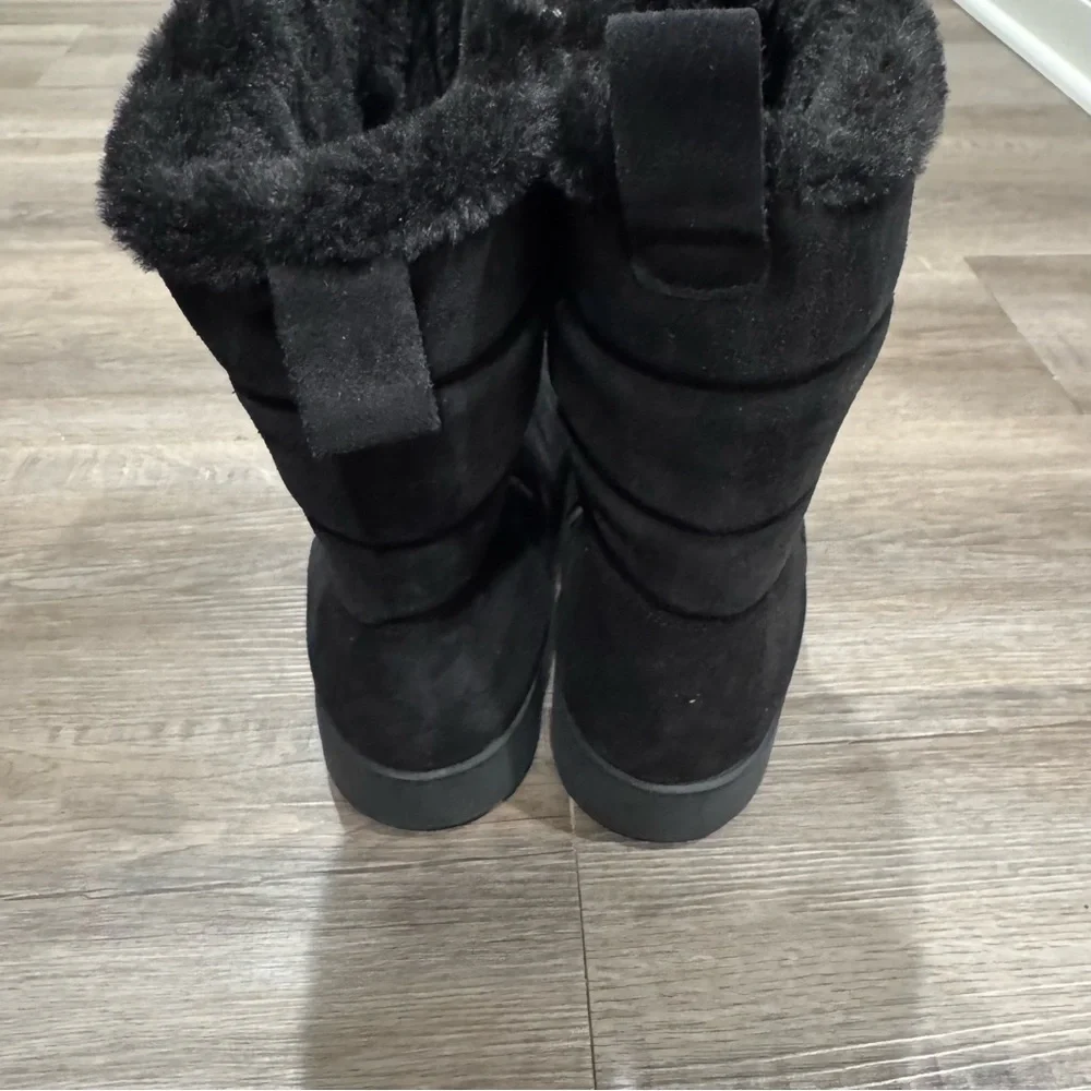 Aquatalia Alcee Faux Fur Lined Black Winter Snow Boots